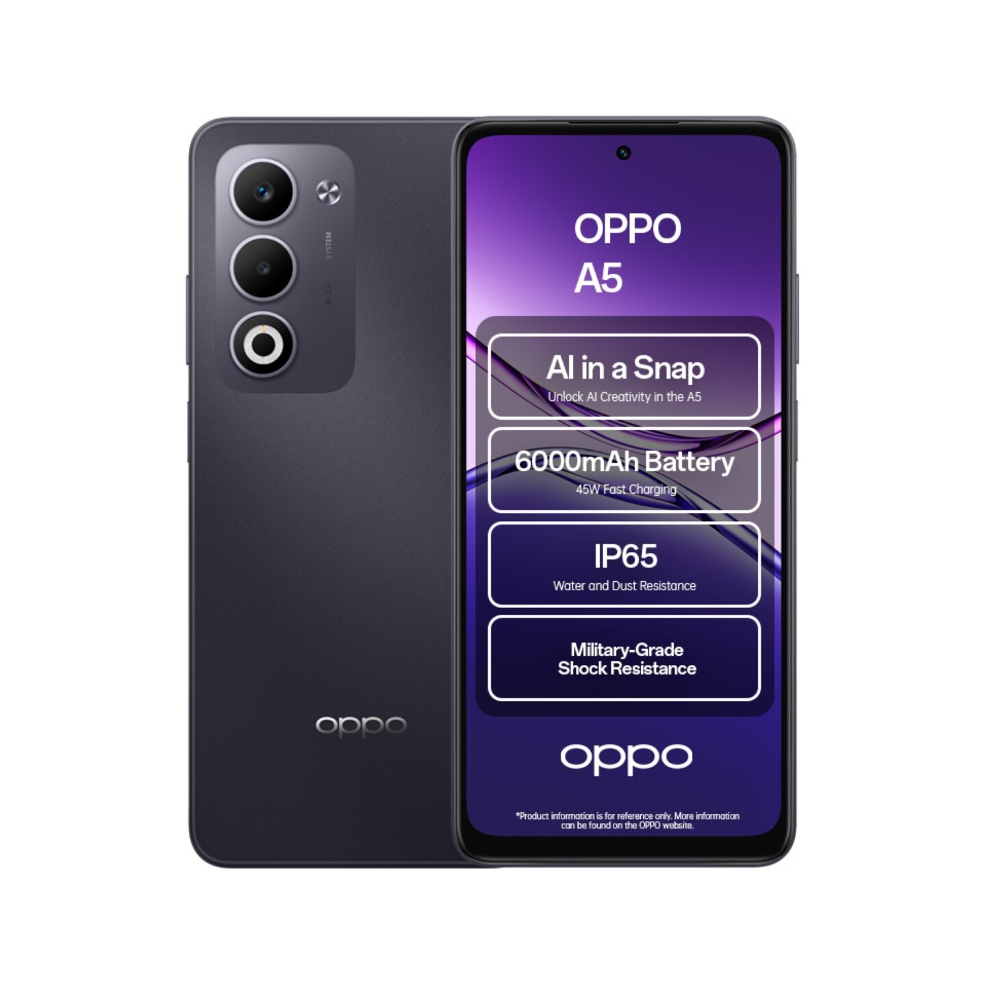 Oppo A5 5G, 4GB 128GB, IP65, Dual Sim, 6000 mAh, Midnight Purple