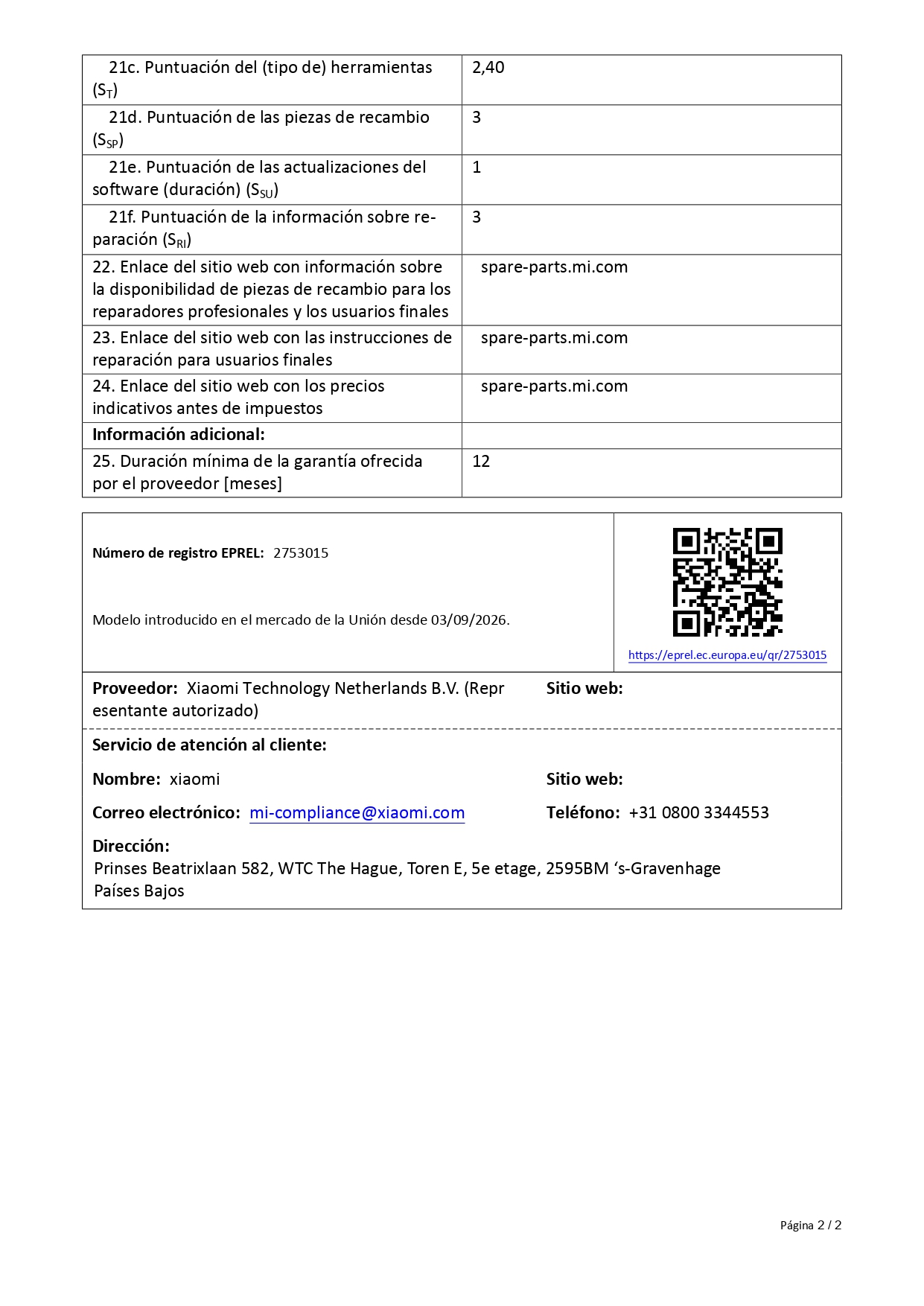 Produktdatenblatt